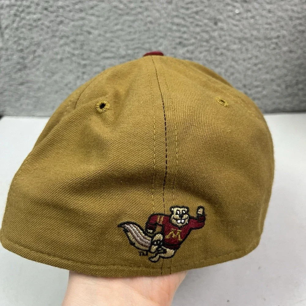 Vintage 90s Minnesota Gophers New Era Pro Model Hat Cap 100% Wool USA Made 7 1/8
